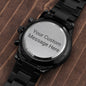 Black Chronograph Watch with Buyer Upload