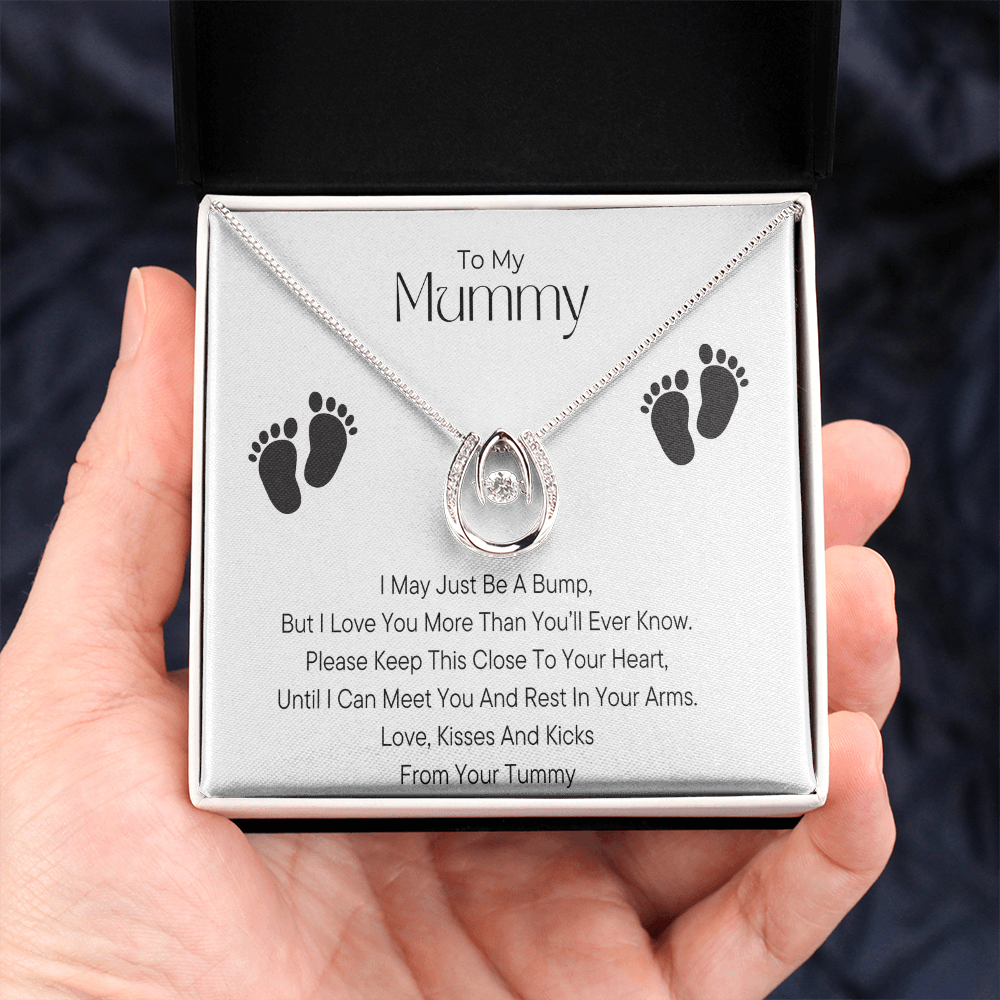 Personalised Baby Bump - To My Mummy Silver Pendant Necklace with Message Card