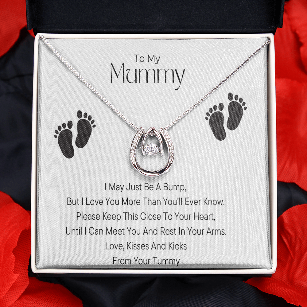 Personalised Baby Bump - To My Mummy Silver Pendant Necklace with Message Card