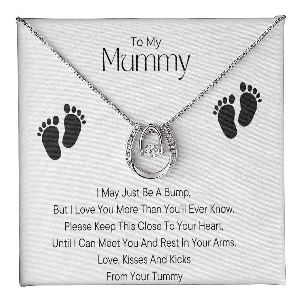 Personalised Baby Bump - To My Mummy Silver Pendant Necklace with Message Card