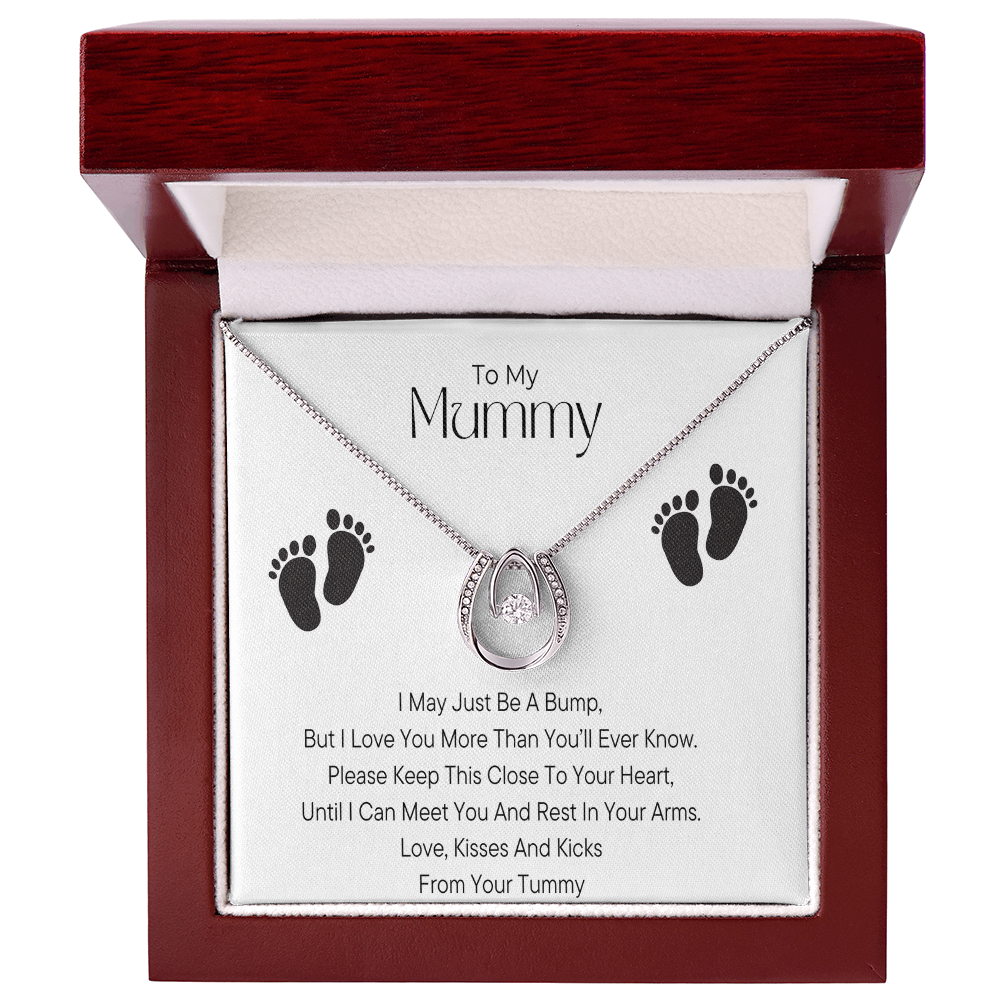 Personalised Baby Bump - To My Mummy Silver Pendant Necklace with Message Card