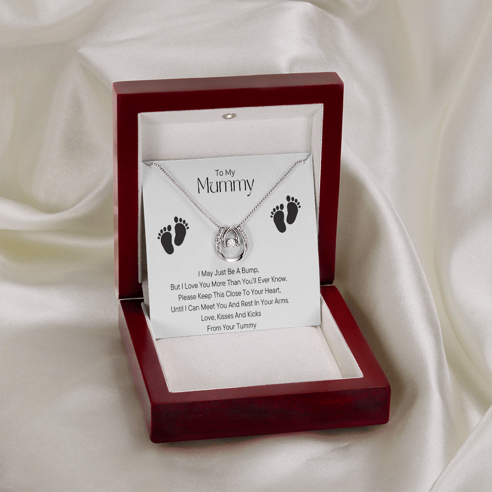 Personalised Baby Bump - To My Mummy Silver Pendant Necklace with Message Card