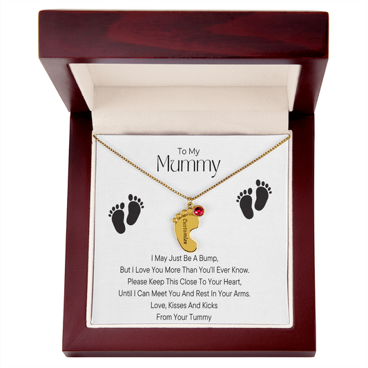 To My Mummy - Baby Feet Pendant Necklace Gift Set